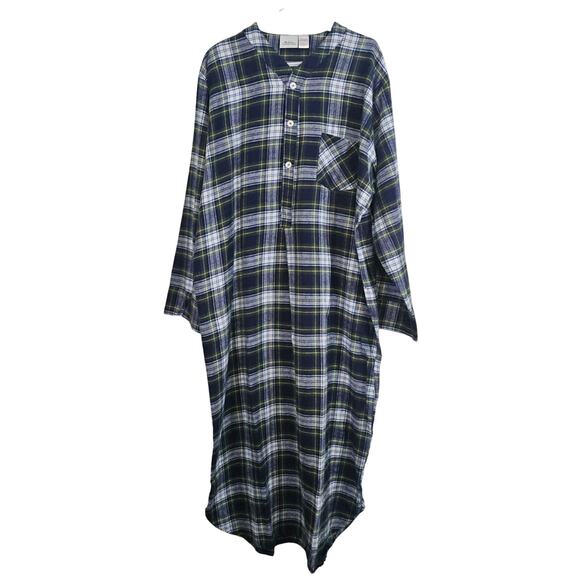 The Vermont Country Store Unisex Cotton Flannel Night Shirt Large Pajamas - Picture 1 of 8